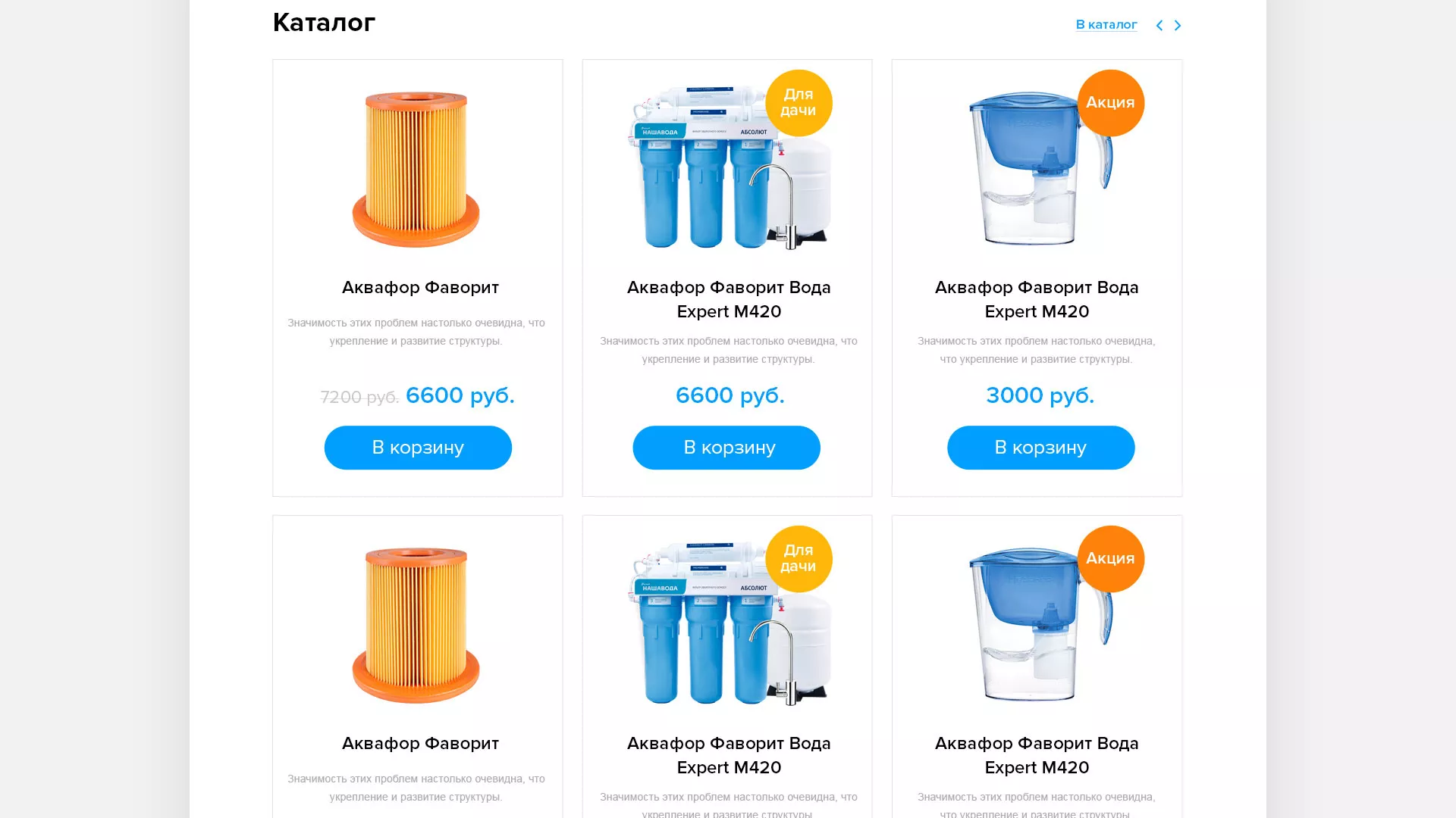 Создание интернет-магазина «Водолей» по продаже фильтров очистных сооружений в Жукове