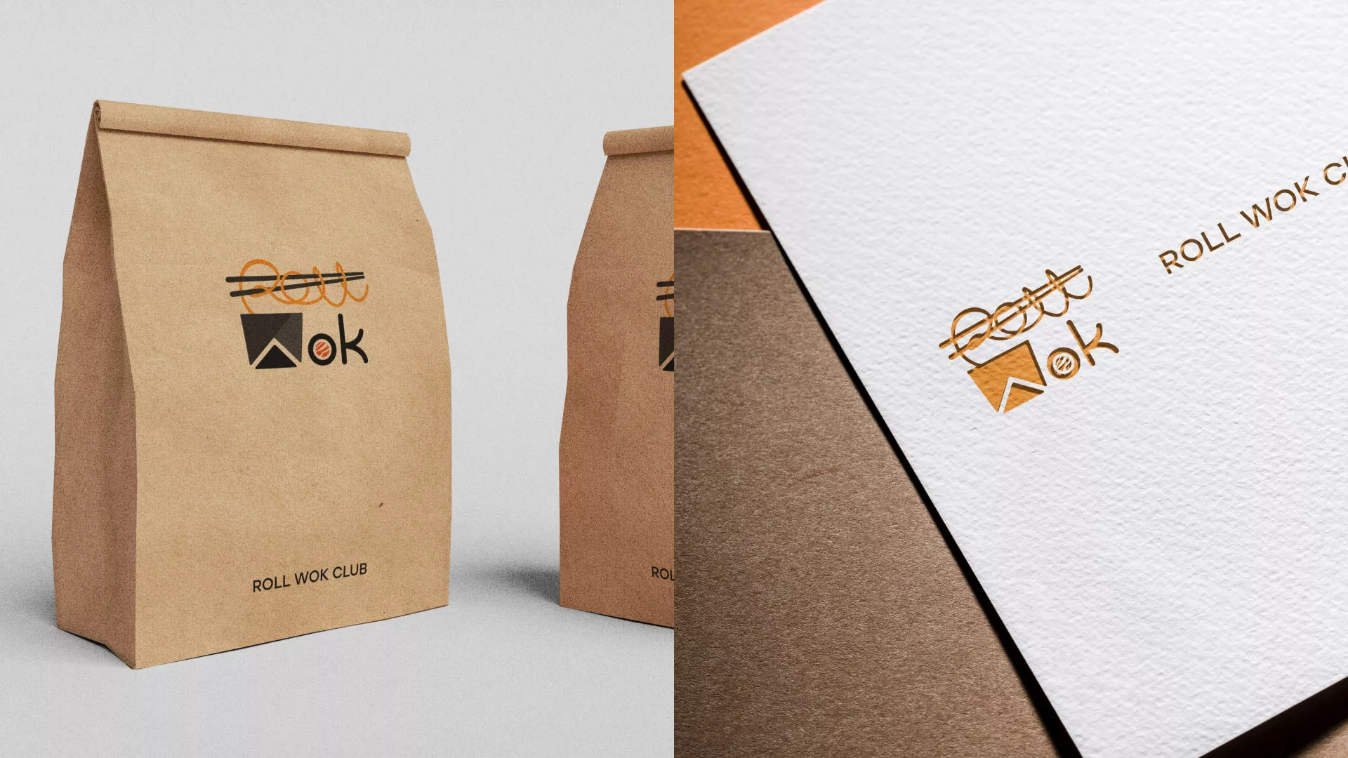 Разработка логотипа суши-бара «Roll Wok Club» в Жукове