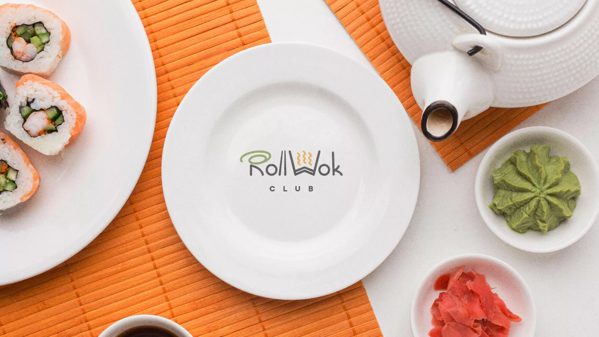Разработка логотипа и фирменного стиля в Жукове для суши-бара «Roll Wok Club» Разработка логотипа и фирменного стиля в Жукове для суши-бара «Roll Wok Club»